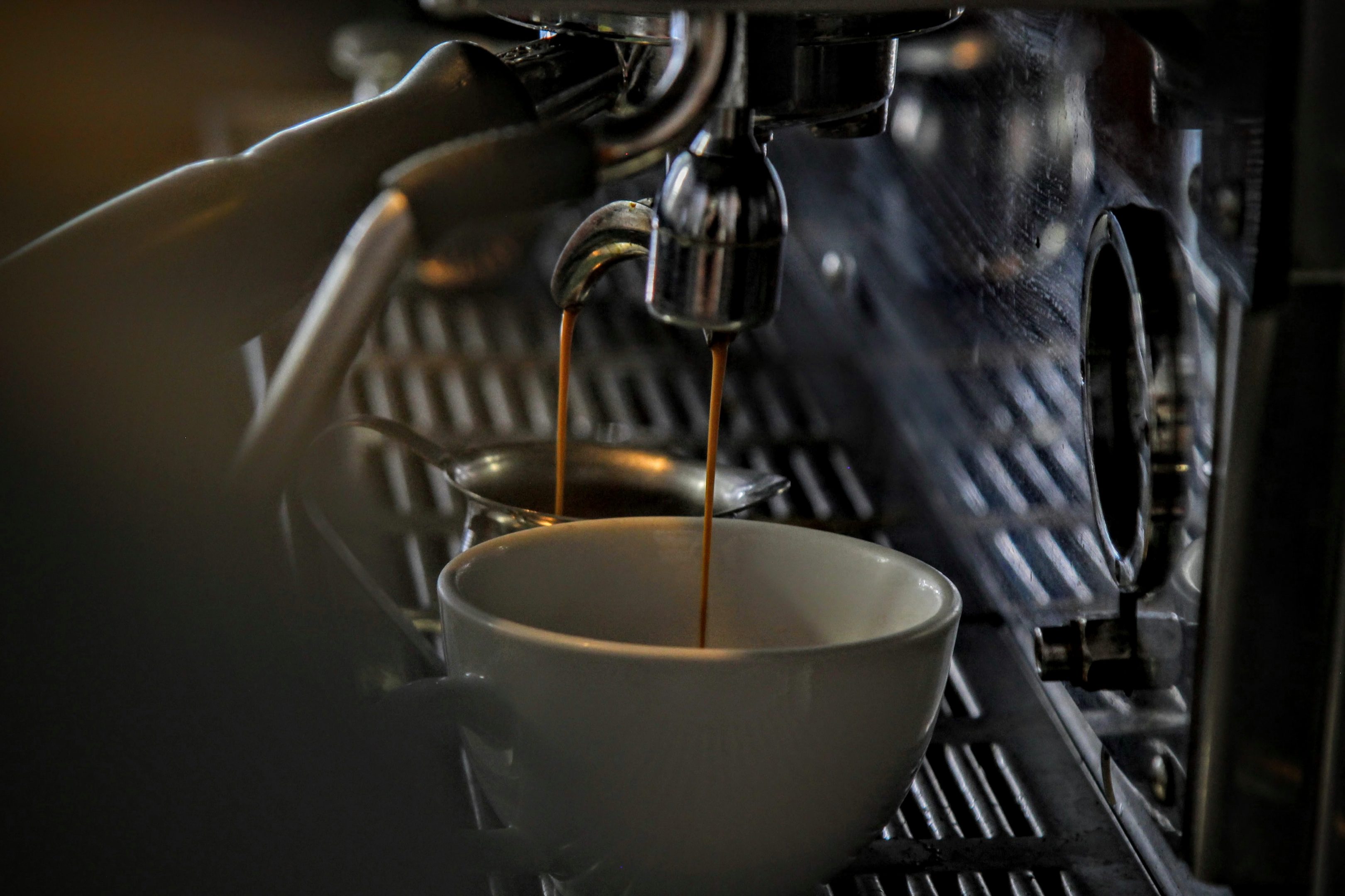 Fresh coffee served after small-batch roasting
